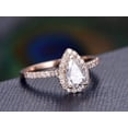 thumbnail image 3 of Classic Pear cut Halo 1.50 Ct Moissanite & Diamond Engagement Ring in Rose Gold, 3 of 5