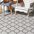 thumbnail image 3 of SAFAVIEH Courtyard Claudia Geometric Indoor/Outdoor Area Rug, Light Grey/Black, 6'7" x 6'7" Round, 3 of 6