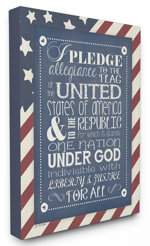 Pledge Of Allegiance With American Flag Background Wall Art Walmart Com