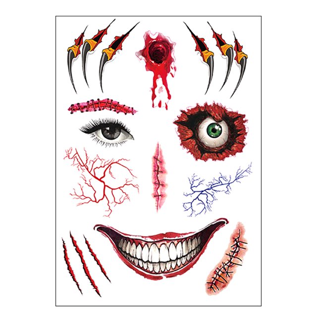 Yttmshdga Clearance! Beauty Tools Environmental Protection Waterproof Halloween Tattoo Stickers Scary Scar Sticker