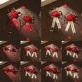 thumbnail image 6 of 2Pcs/Set Chinese Wedding Corsages Romantic Bow Decor Alloy Traditional Bride Groom Brooches Pin for Wedding Engagement A, 6 of 6