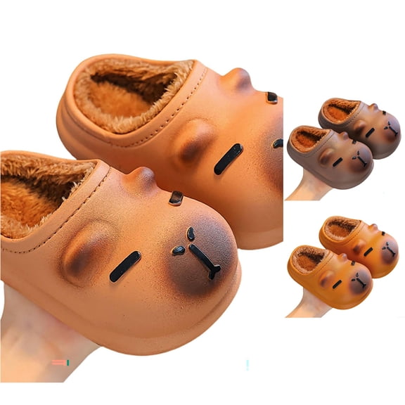 LIIPEE Kids Cartoon Slippers For Girls And Boys Cute Non- Flat Bottom Slippers Fall Winter Warm Fuzzy Comfortable Bedroom House Shoes,10.5-11 Years