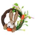 thumbnail image 2 of AURIGATE Easter Bunny Wooden Twig Wreath with Felt Rabbit Floral Accents 7.09in for Wall Door Home Decor, 2 of 6