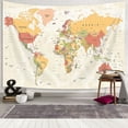 thumbnail image 3 of World Map Tapestry Wall Hanging, Vintage Asia Europe South City Topography America Africa Japan Wall Decor Tapestries, Map of World Wall Art for Bedroom Living Room Home Office (60X40), 3 of 3