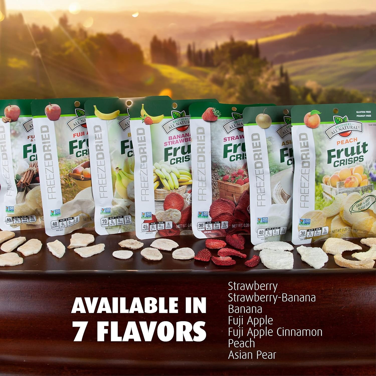 Brothers All Natural Freeze Dried Fruit Crisps, Fuji Apple, 0.35 Oz (Pack of 12), Made with 100% Fruit, Gluten Free, Soy Free, Vegan, Healthy Snack, Lunch Box Ready | Packaging May Vary