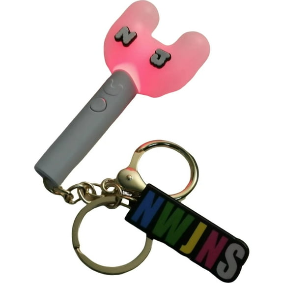NewJeans Lightstick Keychain Charm -  Key Ring with 10-Color Light-Up Cheer Accessory