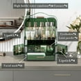 thumbnail image 2 of Cosmetics Storage Box Transparent Lid Large Makeup Organizer Box Drawers Portable Handle Waterproof Dustproof Skincare Display Cases for Countertop, Bathroom, Dresser,Gift Clear Green, 2 of 6