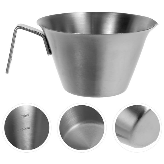 Hemoton Stainless Steel Espresso Measuring Cups With Handle Double Spout Metal Pouring Cup Espresso Shot Cups For Coffee Accessories