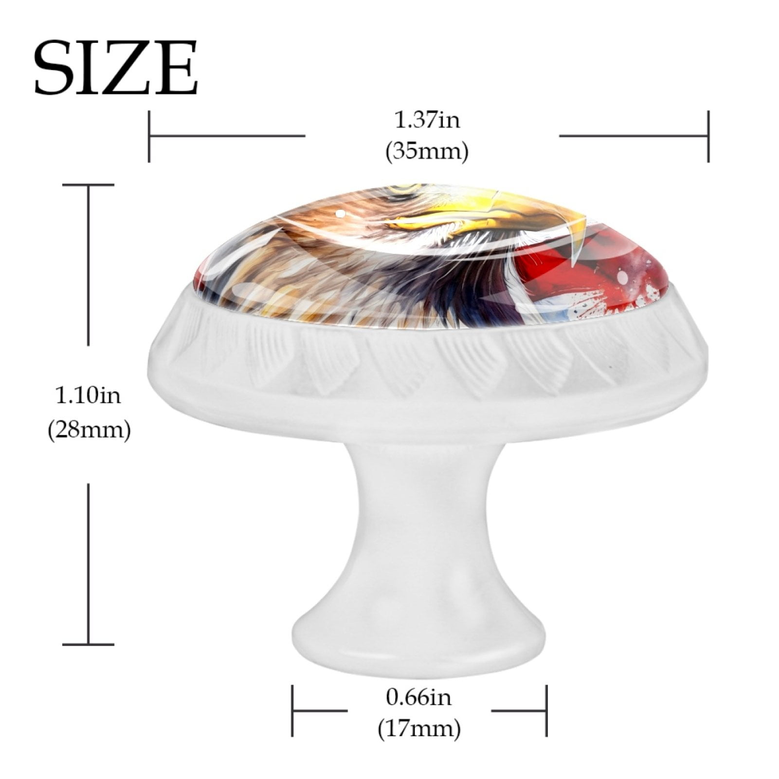 4 Pcs Eagle and American Flag Knobs for Kitchen Cabinet Cupboard Dresser Bookcase Drawer Pulls Handles Round Home Decor