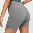 thumbnail image 6 of Hurxie Biker Shorts 4'' - High Waisted Booty Workout Volleyball Yoga Womens Shorts Gray,S, 6 of 7