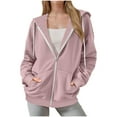 thumbnail image 2 of BLCHUNen Hoodies for Women Full Zip up Cardigan Long Sleeve Drawstring Tops Casual Active Athletic Sports Sweatshirts with Pockets, 2 of 7