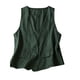 thumbnail image 2 of QUTETN Women'S Solid Color Tank Tops Linen Button- Sleeveless V-Neck Summer Leisure Vest, 2 of 4
