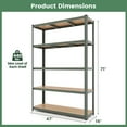 thumbnail image 3 of Costway 4 PCS 5 Tier Adjustable Garage Shelving Unit with 2200 lbs Max Load for Warehouse Grey, 3 of 9