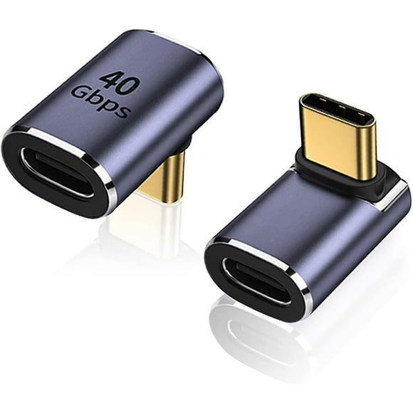 Usb-c Male To Usb-c Female Right Angle 90 Degree Adapter, 2 Pack Areme Up And Down Type C 90 Degree Adapter Compatible With Steam Deck, Switch, Laptop