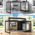 thumbnail image 6 of Romorgniz Gaming Desk Computer Desk with LED Lights & Power Outlet Reversible l Shaped Desk with 3 Drawers 40"L Office Desk with Monitor Stand for Gaming Room,Home Office,Bedroom，Black, 6 of 9