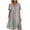 #0363-Gray, variant on Summer Linen Dresses for Women Cotton Gauze Button V Neck Midi House Shirt Dress Short Sleeve Boho Beach Sundress