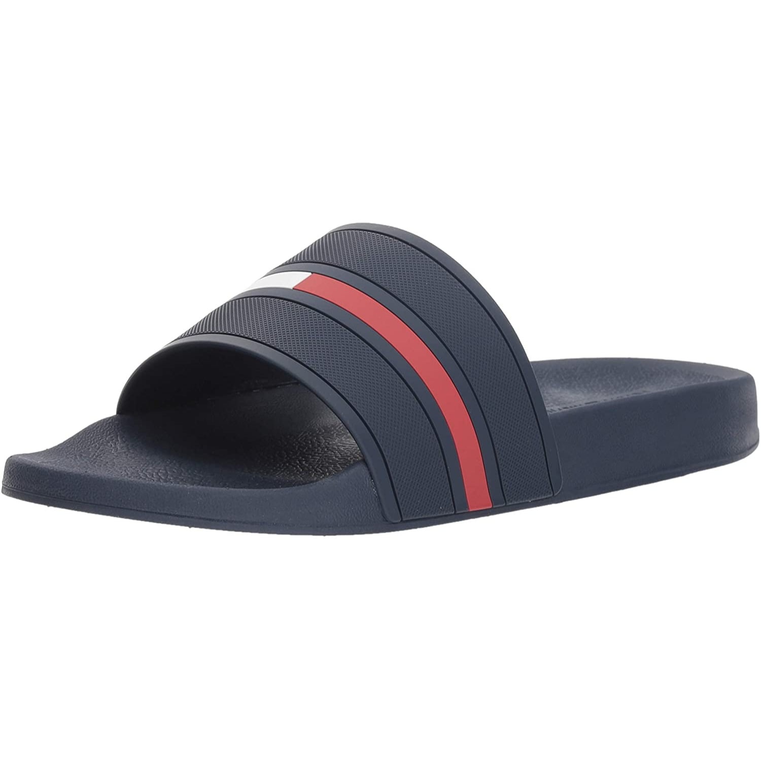 Tommy Hilfiger Striped Men's Dark Blue Slide Sandals Shower Shoes Size 13 