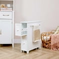 thumbnail image 3 of Teamson Home Narrow Cabinet with Storage Drawers and Towel Bar 6.5" L x 25" H, White, 3 of 9