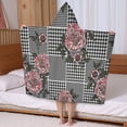 thumbnail image 5 of Pioneer Flower Floral Print Pattern Hooded Bath Towel，50"x30" for Ages 3 To 12 Kids, Quick Dry Lightweight Soft Microfiber Hood Beach Towel Cover Up for Kids, 5 of 7