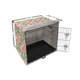 thumbnail image 6 of Peony Dog Crate Cover, Repetitive Romantic Vintage Flower Leaves Illustration, Easy to Use Pet Kennel Cover Small Dogs Puppies Kittens, 7 Sizes, Pink Olive Green, by Ambesonne, 6 of 6