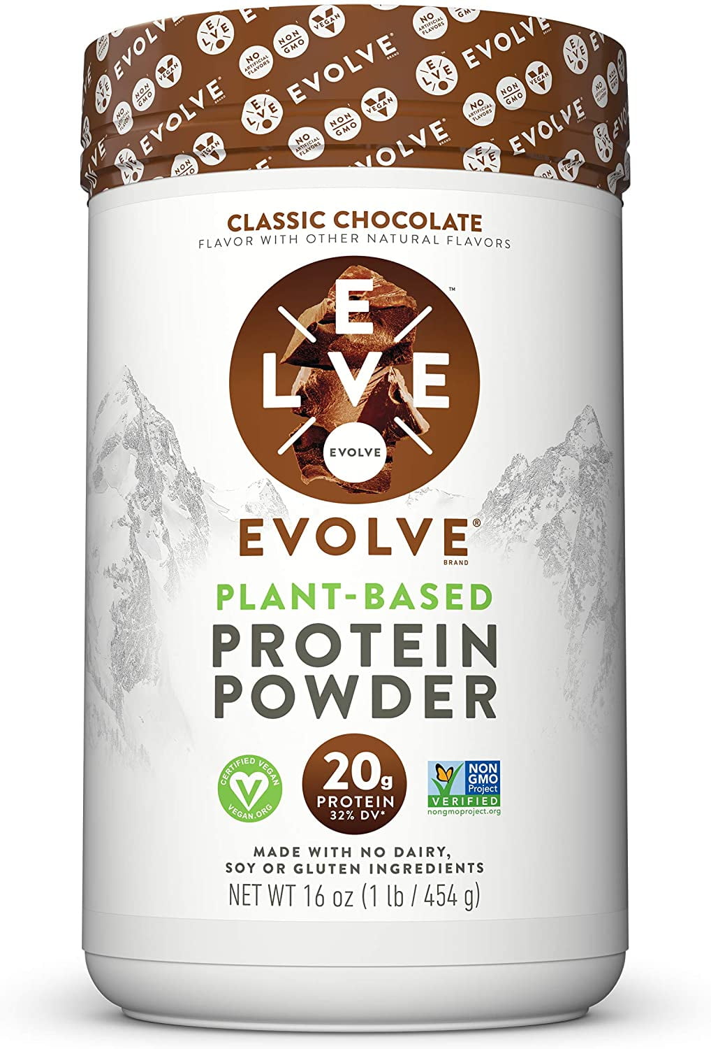 Evolve Protein Powder, Classic Chocolate, 20g Protein, 1 Pound
