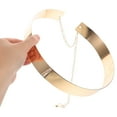 thumbnail image 2 of Cadena ancha de cinturón de metal para vestidos de mujer Cinturón de vestido dorado brillante Joyería de cintura de moda para damas Vestidos de boda y formales, 2 of 7