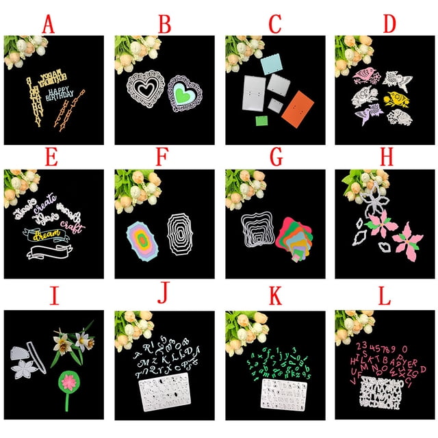 XWSHYW Cuchillos Plantilla de Troqueles de Corte de Metal para Decoración de Tarjetas de Papel para Álbum de Recortes Diy