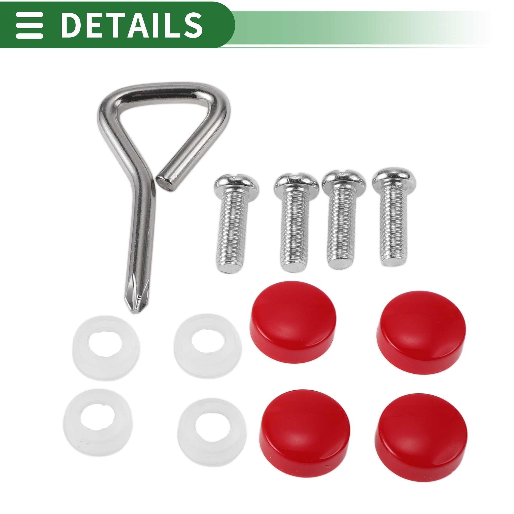 Unique Bargains 1Set Stainless Car License Plate Holder With Screws 2 Hole Red