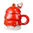 thumbnail image 4 of Christmas Tree Ceramic Coffee Mug Water Cups Reusable Durable Creative Ceramic Coffee Milk Mug for Household Daily Using Home Red, 4 of 8