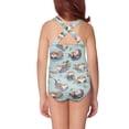 thumbnail image 5 of Yuyamidu Girls One Piece Swimsuits Sea Otter Pattern Bathing Suit Cross Shoulder Strap Swimwear Sleeveless Summer Beach Swimming Suit Cute Dance Leotard, 5 of 7