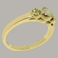thumbnail image 4 of LBG British Made Classic Solid 14k Yellow Gold Natural Opal & Peridot Womens Anniversary Ring - 33 size options - Size 5.25, 4 of 7