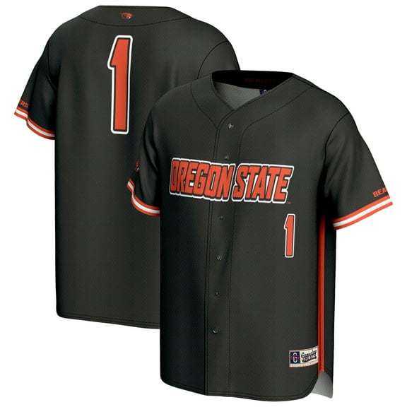 Men's GameDay Greats #1 Black Oregon State Beavers Lightweight Baseball Fashion Jersey