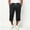 Black, variant on Mens Capri Pants Cropped Pants Below Knee Long Shorts 3/4 Loose Fit Lightweight Drawstring Sweatpants Pockets Size 3XL Gray
