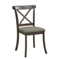 thumbnail image 4 of Hassch Set of 2 Wooden Dining Chairs, X-Back Side Chairs with Fabric Upholstered Seat, Rustic Kitchen or Dining Room Chairs (Dark Brown), 4 of 6