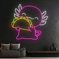 thumbnail image 3 of Handmadetneonsign Custom Axolotl Eats Tacos Neon Sign, Axolotl Eating Taco LED Light, Axolotl LED, 3 of 5