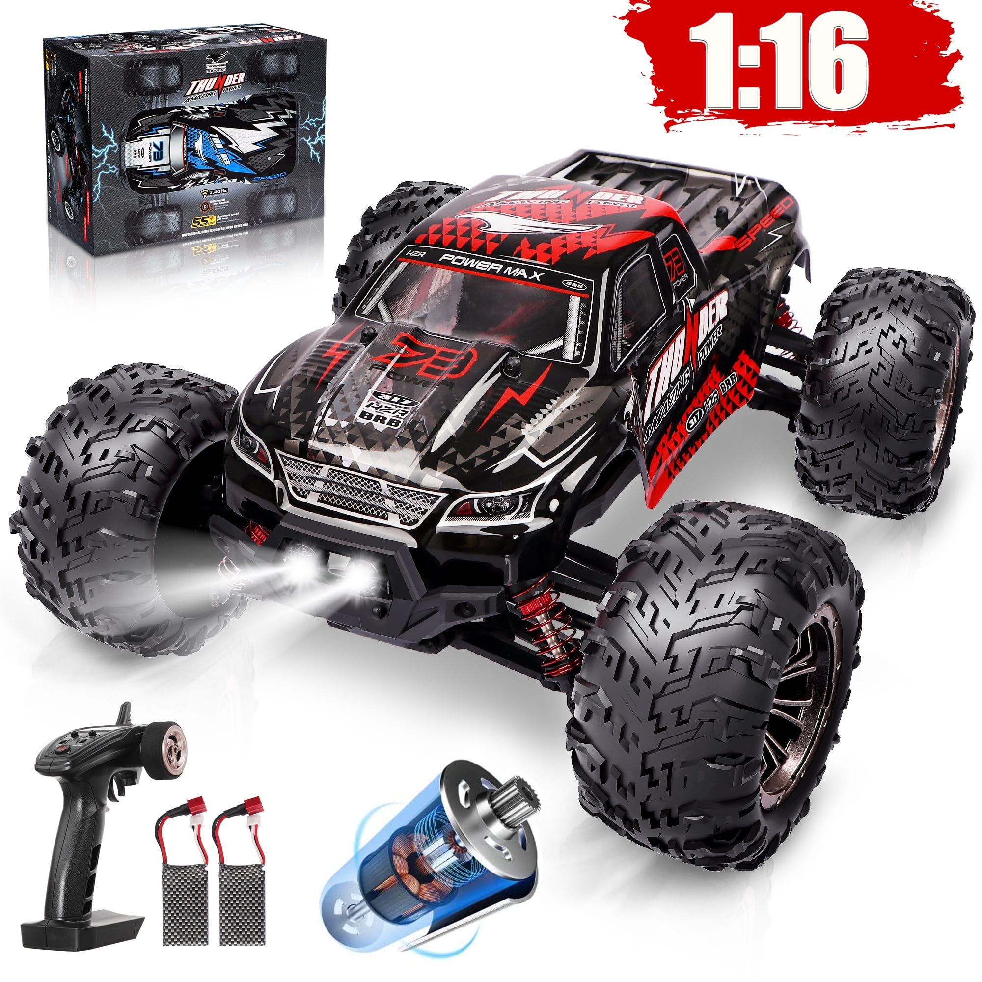 Remote Control Car High Speed RC Car Off Road Vehicle 1:16 Scale 23MPH 4WD 2.4GHz Racing Car RC Buggy Truck Crawler Toys for 8~16 Years Boys Girls Adults by HISTORM 