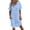 Light Blue, variant on Joernso Women's Cotton Linen Dress Casual Button Down V-neck Dress with Pockets Summer Short Sleeve Beach Sundress