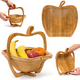 Panier en Bambou Pliable en Forme de Pomme - Décoration de Bol de Cuisine en Pièce Maîtresse de Fruit – image 2 sur 9