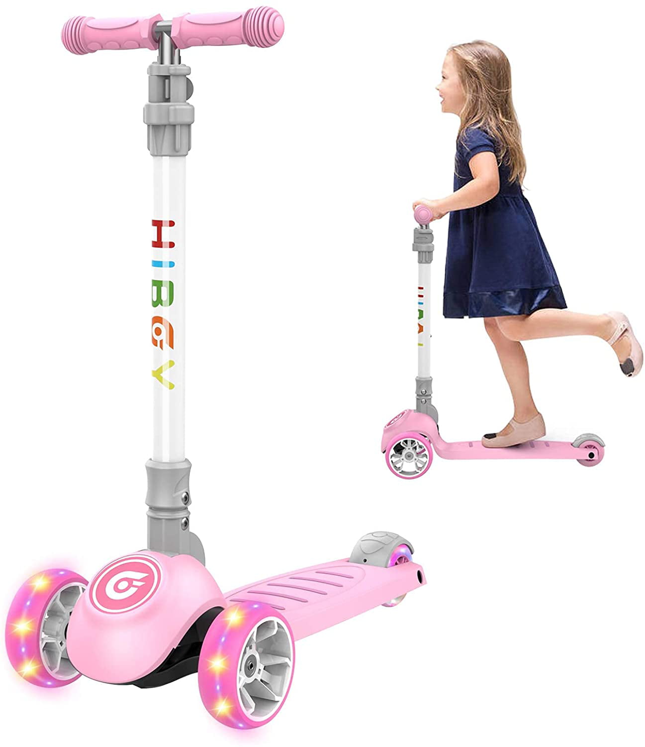 Suitable for Age 3-12 Kick Scooter for Kids Boys & Girls Adjustable Height & Flashing LED Wheels for Toddler Hiboy hidy Scooter for Kids 3 Wheel Scooter