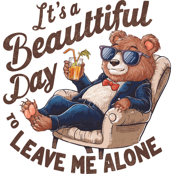 Beautiful Day Leave Me Alone Bold Statement Quote for Dorm Office Quotes Funny Humor Wall Art Sticker Designs Vinyl Stickers For Home House Walls Rooms Window Bedroom Decoration Size (12x12 inch)