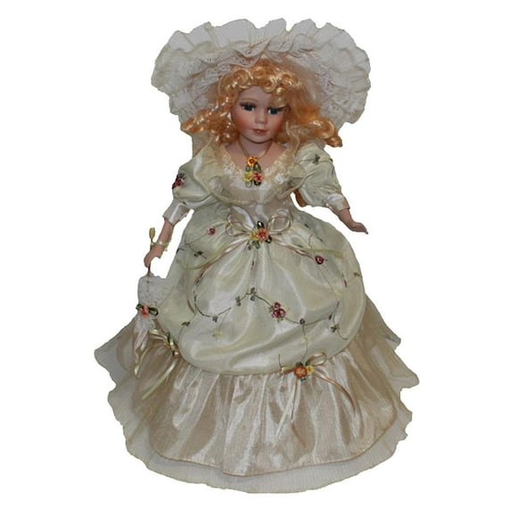 16 inch Porcelain Dolls Classical Lady Women with Hat & Display Stand for home and garden Decoration