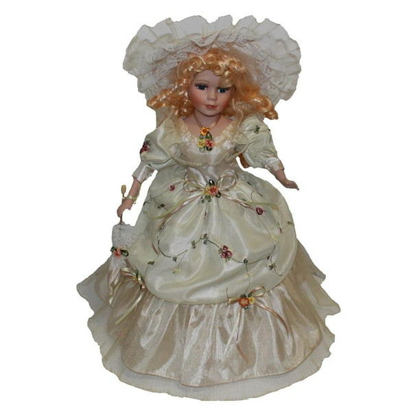 Muñeca de porcelana victoriana Hugo 16 Pulgadas con Sombrero Y Soporte de Exhibición
