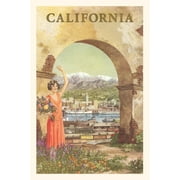 Pocket Sized - Found Image Press Journals: Vintage Journal California Woman Waving by Adobe Arch (Paperback)
