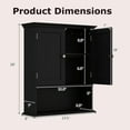 thumbnail image 3 of LOKO Bathroom Wall Cabinet, Wall Mounted Storage Cabinet with Double Doors, Multifunctional Medicine Cabinet with Adjustable Shelf, 23.5 x 7.5 x 28 inches (Black), 3 of 16