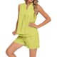 thumbnail image 2 of Camiseta de Manga Corta con Cuello en V para Mujeres con Pantalones Cortos de Bolsillo, Pantalones Casuales Y el Conjunto Superior para las Mujeres, 2 of 5