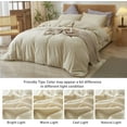 thumbnail image 2 of Washed Cotton Duvet Cover Set Linen Feel Natural Wrinkle Lightweight Comfy (King  Linen), 2 of 6