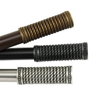 Contemporary Home Living 126.5" Chocolate Brown Solid Contemporary Triple Curtain Rod