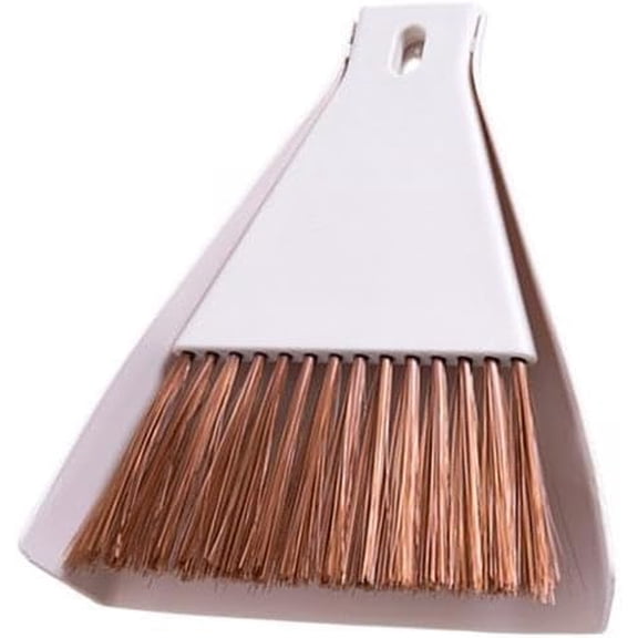 Fenteer Compact Dustpan and Broom Set for Home and Office Cleaning, Beige, 3 Pieces