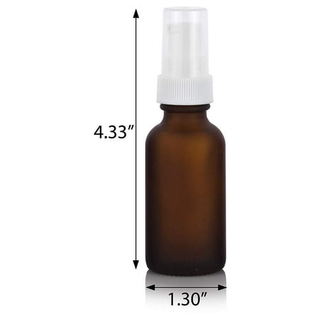 Download Juvitus Frosted Amber Glass Boston Round Treatment Pump Bottle With White Top 1 Oz 30 Ml Walmart Com Walmart Com