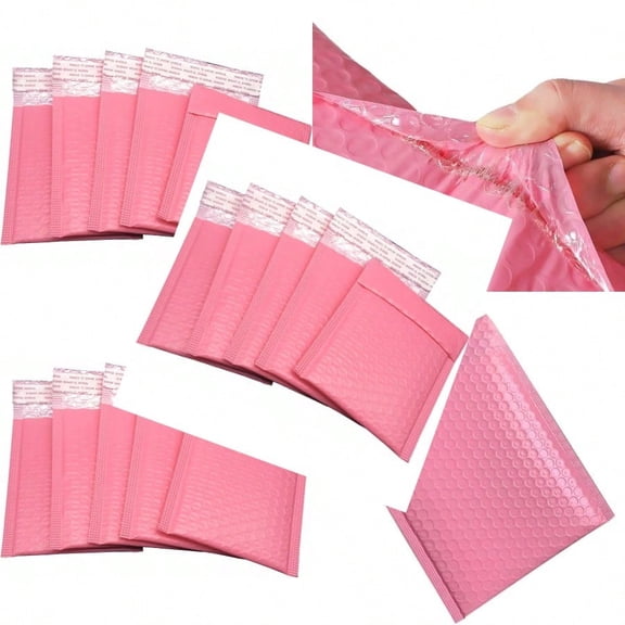 Water Resistant Bubble Envelope Mailers [10 Pack] 6 inch x 9 inch 0 Pink Poly Padded Shipping Envelopes Self Sealing Cushioned Packaging Bags